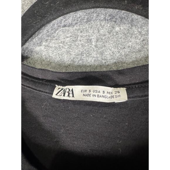 Zara Dress Women Small Short Sleeve Black T Shirt Midi Casual Relax Comfort - Picture 2 of 7